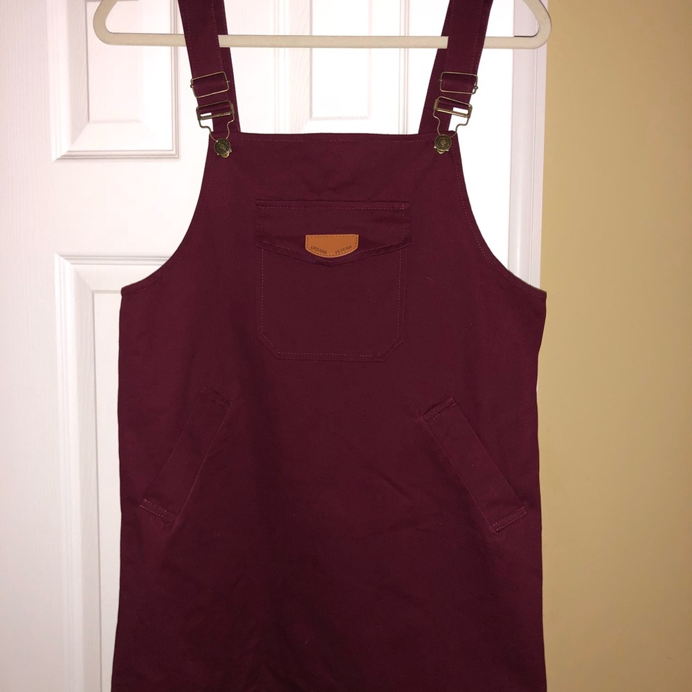 Maroon overall dress